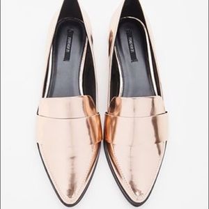 Rose gold loafers