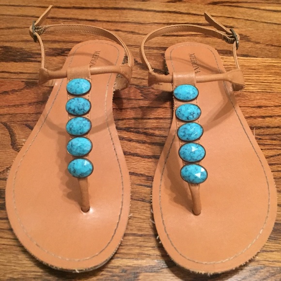 Turquoise stone sandals