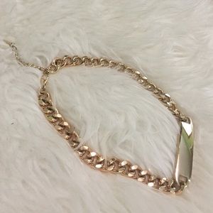 Gold Chain Plate Necklace