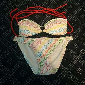Candie's Heart Print Bikini