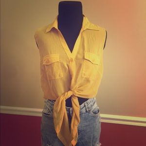 Yellow crop top