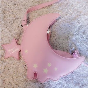 Pink Drip Moon Purse