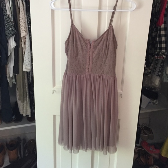 Lavender dress with hooks on top