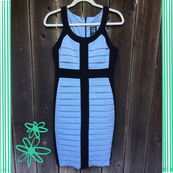 Form fitting blue/black "body con" dress