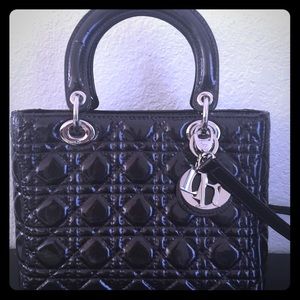 Christian Dior lady handbag purse leather