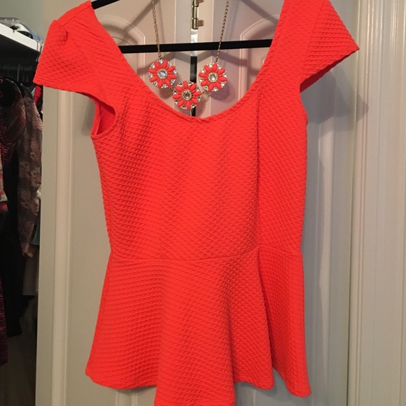 Peplum blouse with J. Crew necklace included