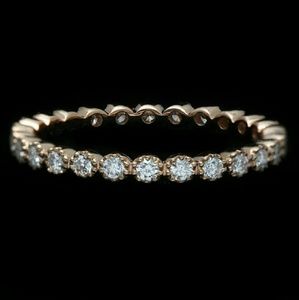 0.43 tcw round cut diamond rose gold eternity ring