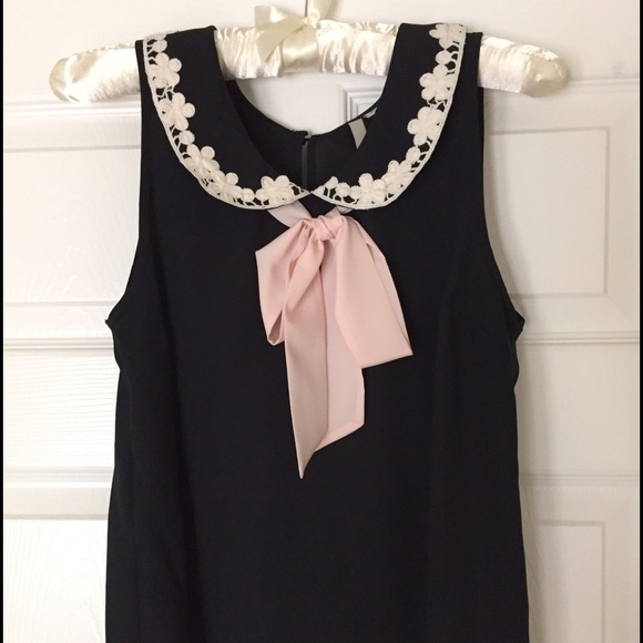 NWT Lauren Conrad Whispering Meadow Black Bow Top