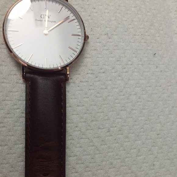 Woman's gold rose Daniel Wellington watch
