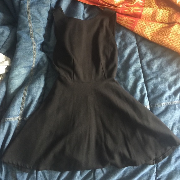 American Apparel Black Ponte Skater Dress