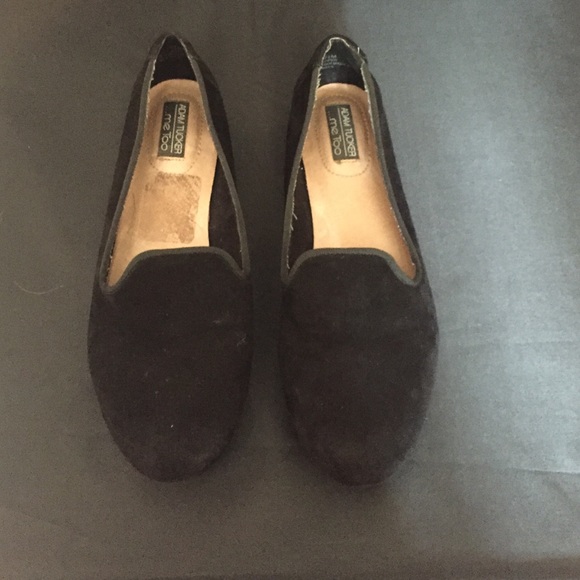 Black suede flats