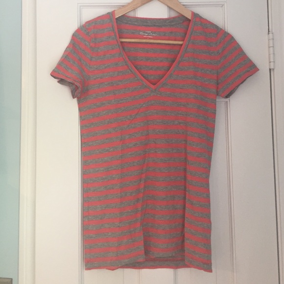 J. Crew Vintage Cotton Shirt in Coral Stripe