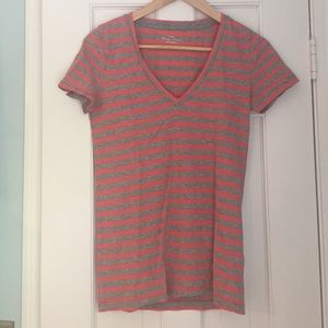 J. Crew Vintage Cotton Shirt in Coral Stripe