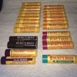 Burt's bees lip balms and lip tints!