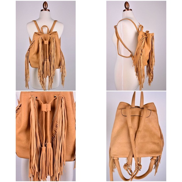 🚫Sold🚫🌞Hang Tight Fringe Backpack - Brown - Picture 4 of 4