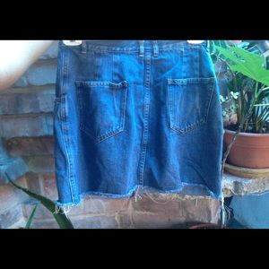 90s retro high-waist denim skirt