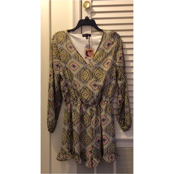 About A Girl Tribal Print Romper