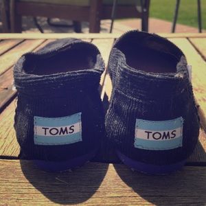 Black Corduroy Classic woman's slip on Toms shoes