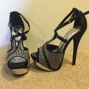 Black studded stilettos