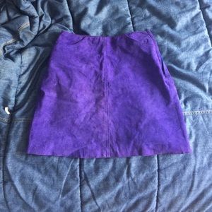 vintage purple suede a-line skirt