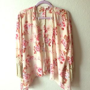 Sheer Floral Kimono