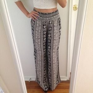 Boho printed palazzo pants maxi skirt