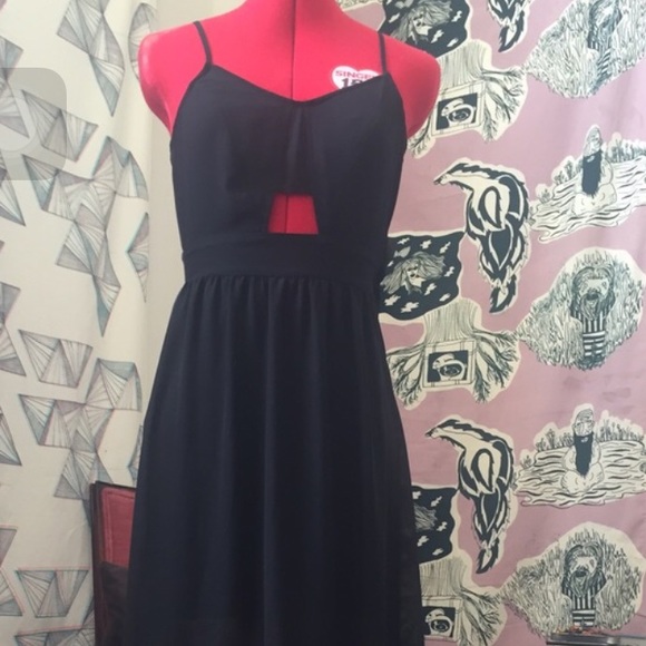 Black maxi dress- chiffon with slit