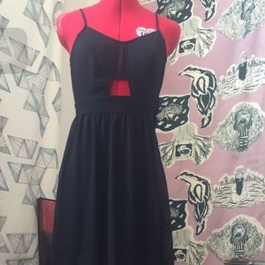 Black maxi dress- chiffon with slit