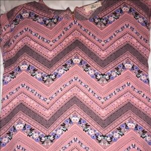Pink republic flower blouse