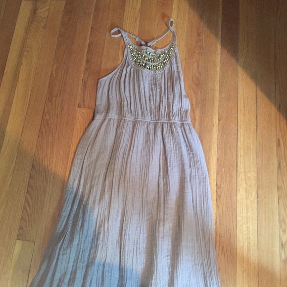 Beige Mustard Seed Maxi Dress