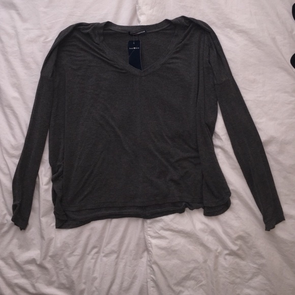 Brandy Melville Gray Long Sleeved Flowy Top