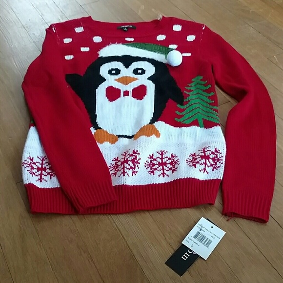 Penguin holiday sweater with tags