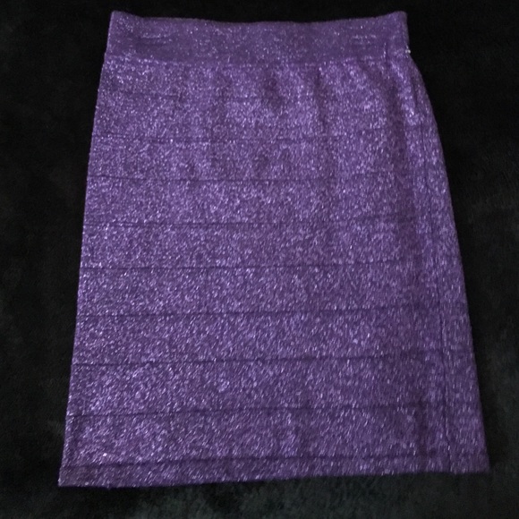 Purple glitter mini skirt