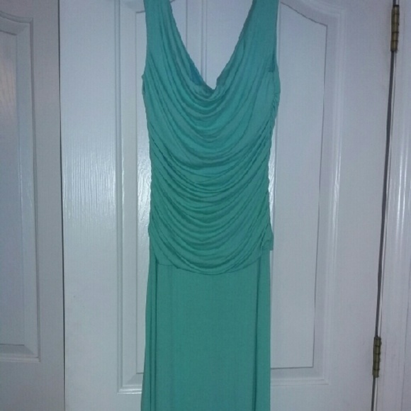 Aqua colored maxi dress