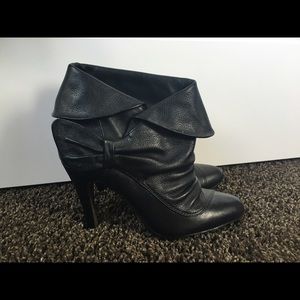 Report Black Leather Booties