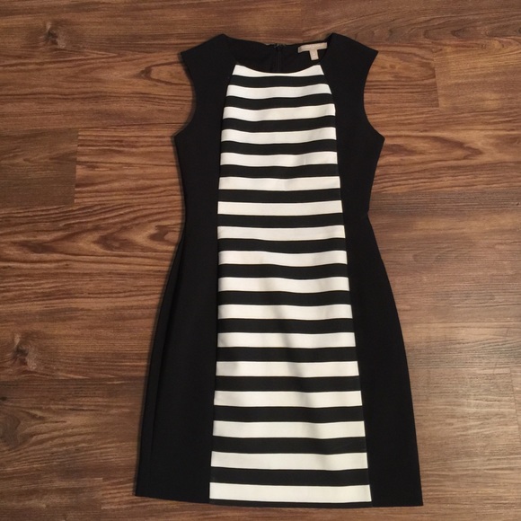 Black and white striped dress