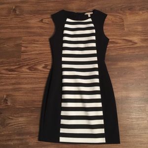 Black and white striped dress