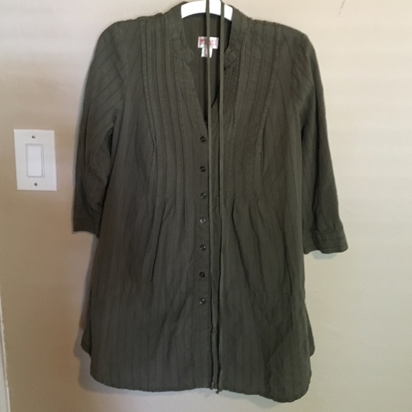 Olive green long sleeve top