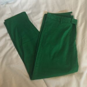 Emerald green GAP slim cropped pants