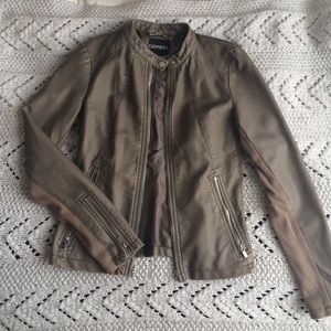Taupe Leather Jacket