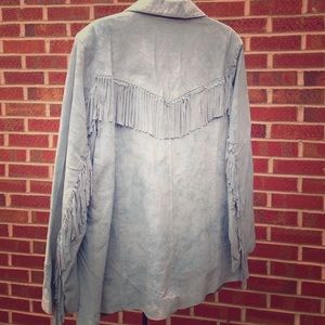 Denim & Co. Suede Fringe Coat