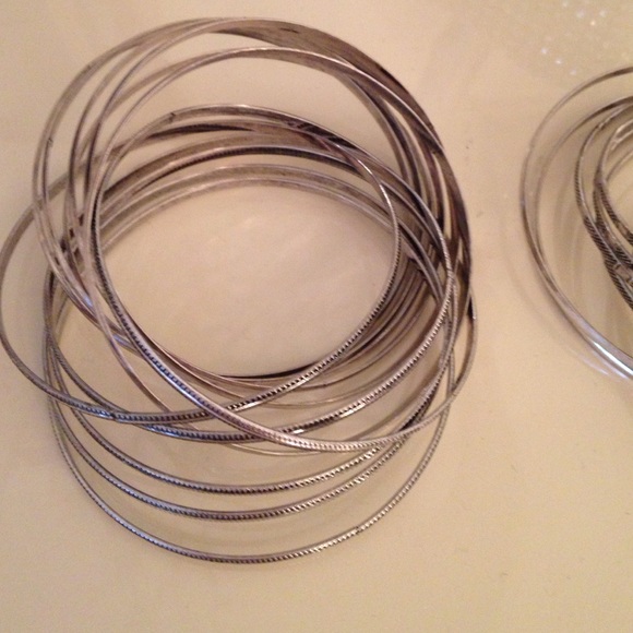 Silver tone braclets