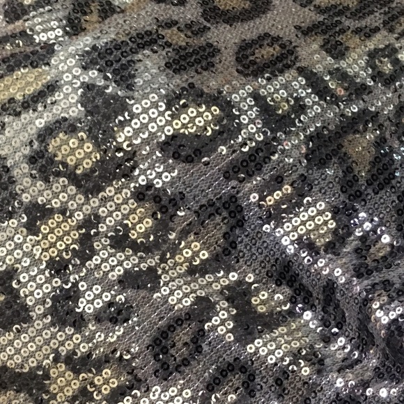 Sheer Leopard Sequin Overlay Tank Dress sz M - Picture 3 of 4