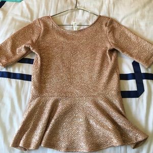 Pink Shimmery Peplum Top