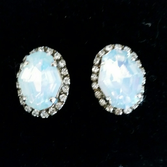 Blue Earrings With Swarovski Crystals.