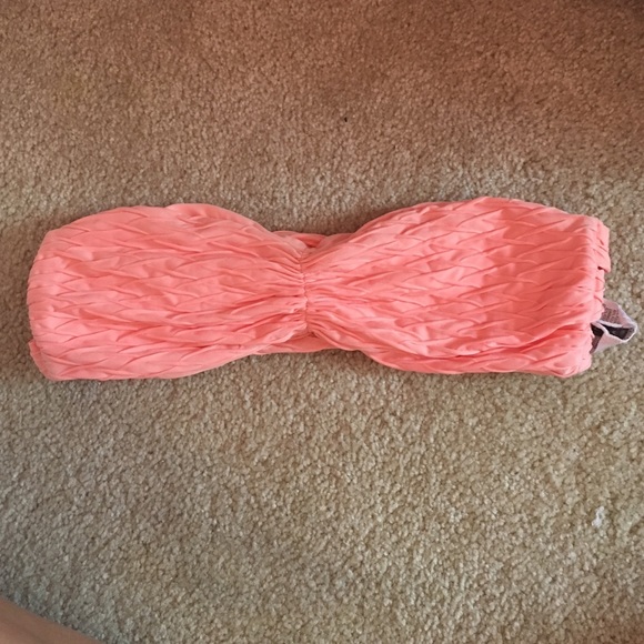 O'neill strapless coral/orange bikini top
