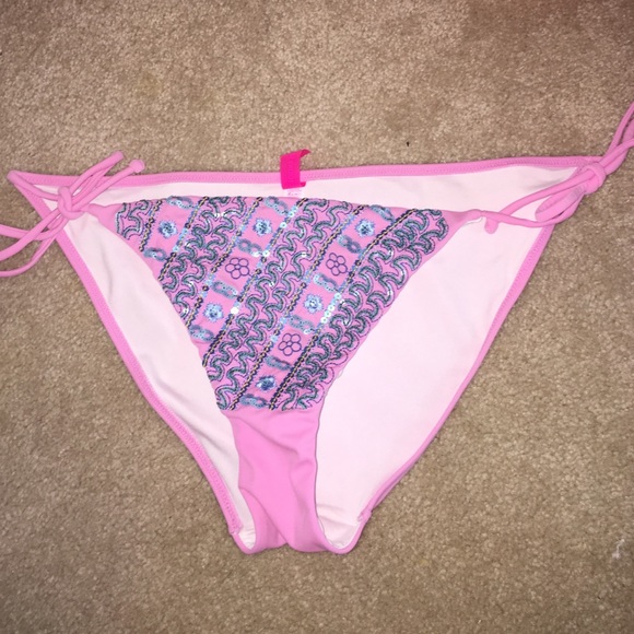 Victoria's Secret pink embroidered bikini bottom