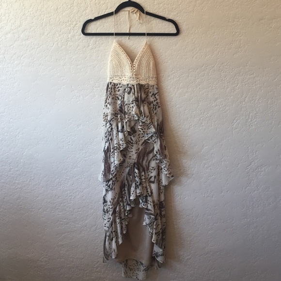 Crochet and Leopard Maxi Dress