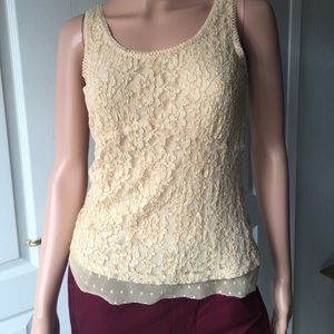 Lined Lace tank with tool at the base