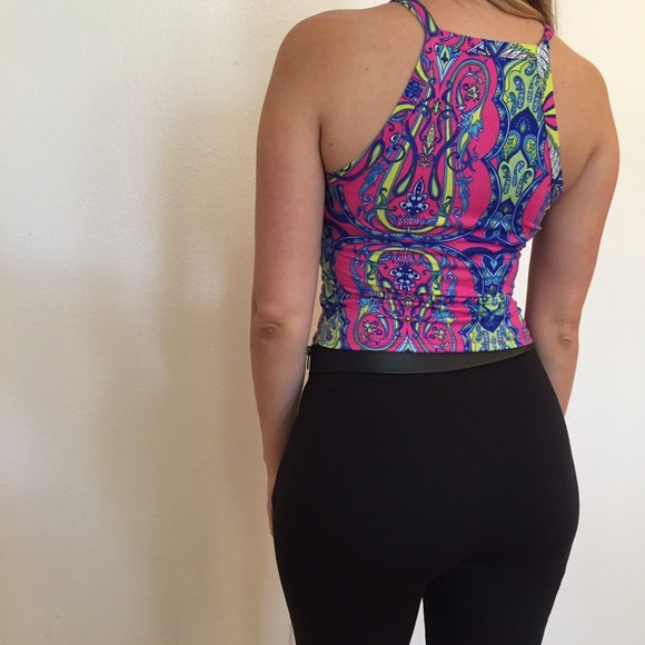 Neon Invasion High Neck Crop Top •LAST 2• - Picture 4 of 4